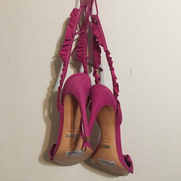 Ankle Strap Suede Schutz Pumps Size 9.5 - Picture 5 of 6